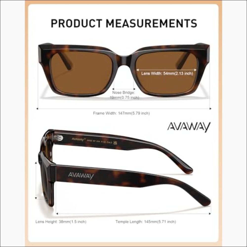 Polarized Chunky Rectangle Sunglasses, Italian Ha… - image 6